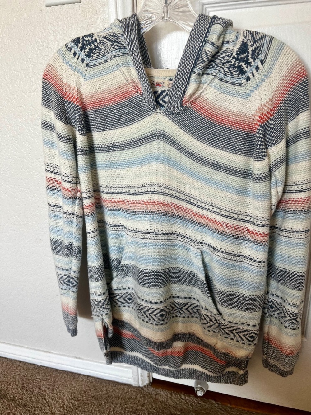 FAHERTY HOODIE, XS, light blue, navy, orange, aqua